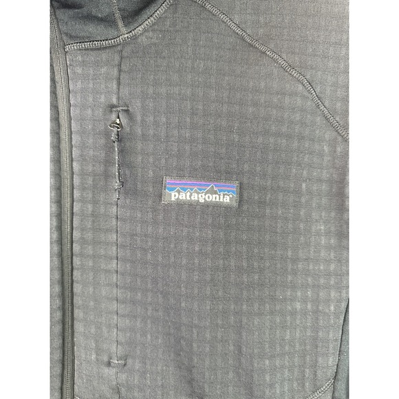 Patagonia R1 Fleece Pullover Hoody Half Zip Black Waffle Lightweight Men's Large - Picture 7 of 16